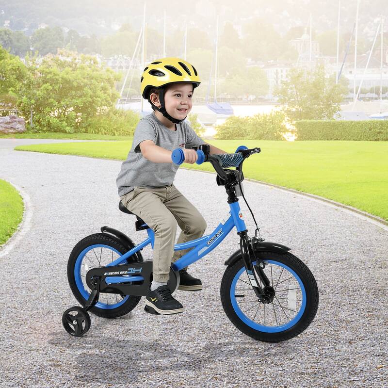 Costway 14" Kids Bike with Removable Training Wheels Adjustable Seat & - See Details