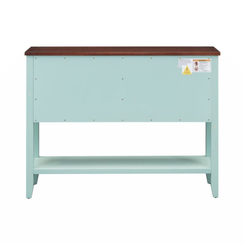 Cambridge Series Ample Storage Vintage Console Table with Four Small Drawers and Bottom Shelf