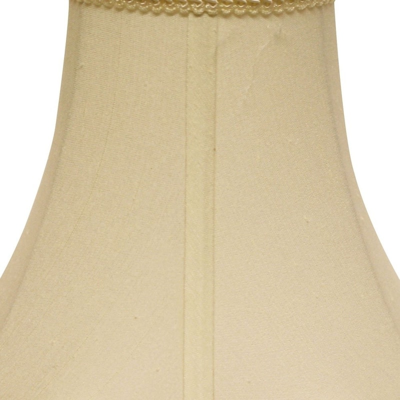 18" Ivory Slanted Scallop Bell Monay Shantung Lampshade - 18"x18''x10''