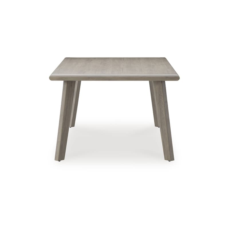 Signature Design by Ashley Haven Retreat Beige Rectangular Dining Table with Umbrella Hole - 42.13" W x 71.88" D x 29.13" H