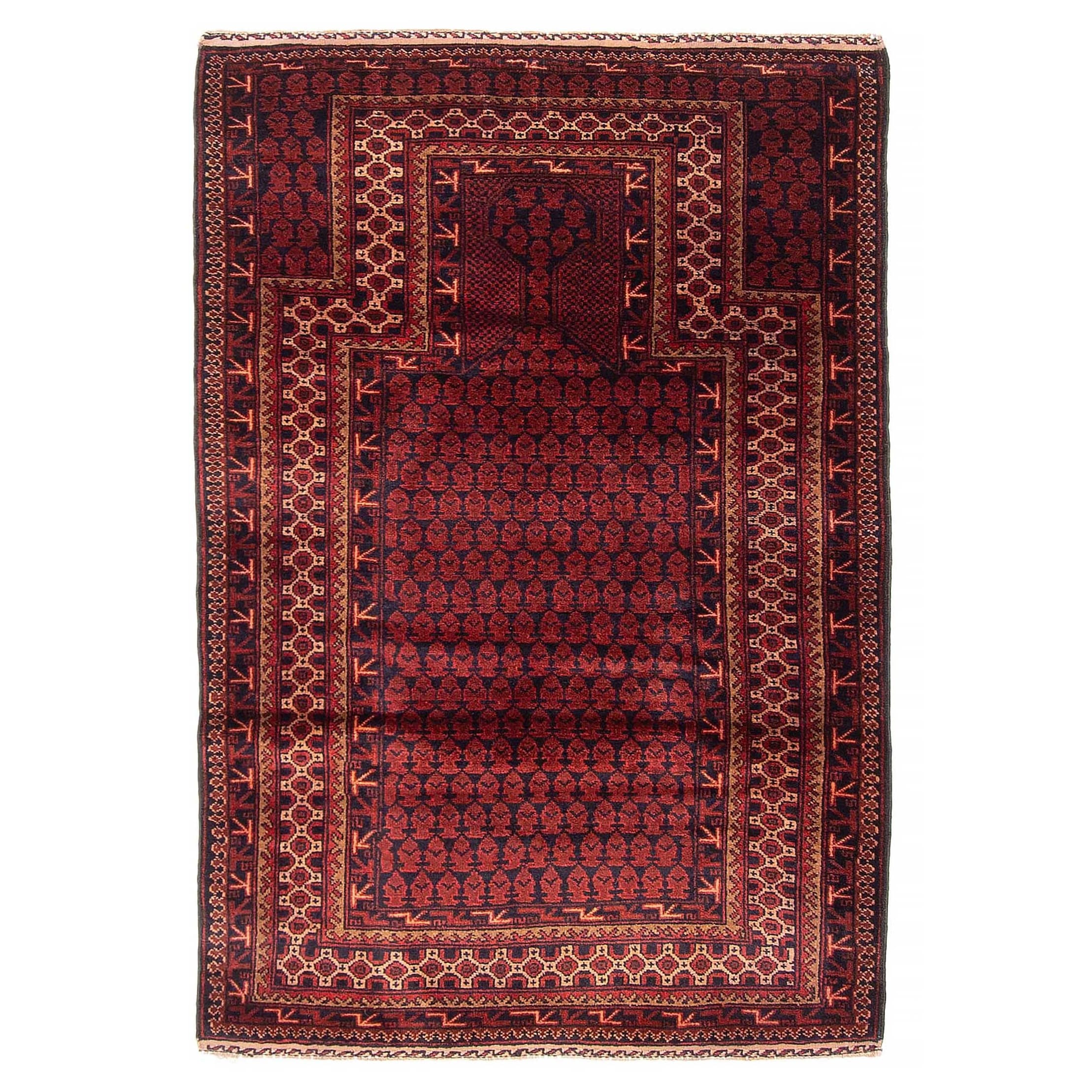 Teimani Red Rug 3'0" x 4'10" - 3'0 x 4'10