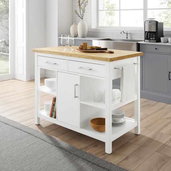 Audrey Wood Top Kitchen Island - 42"W x 23.5"D x 36"H - On ...