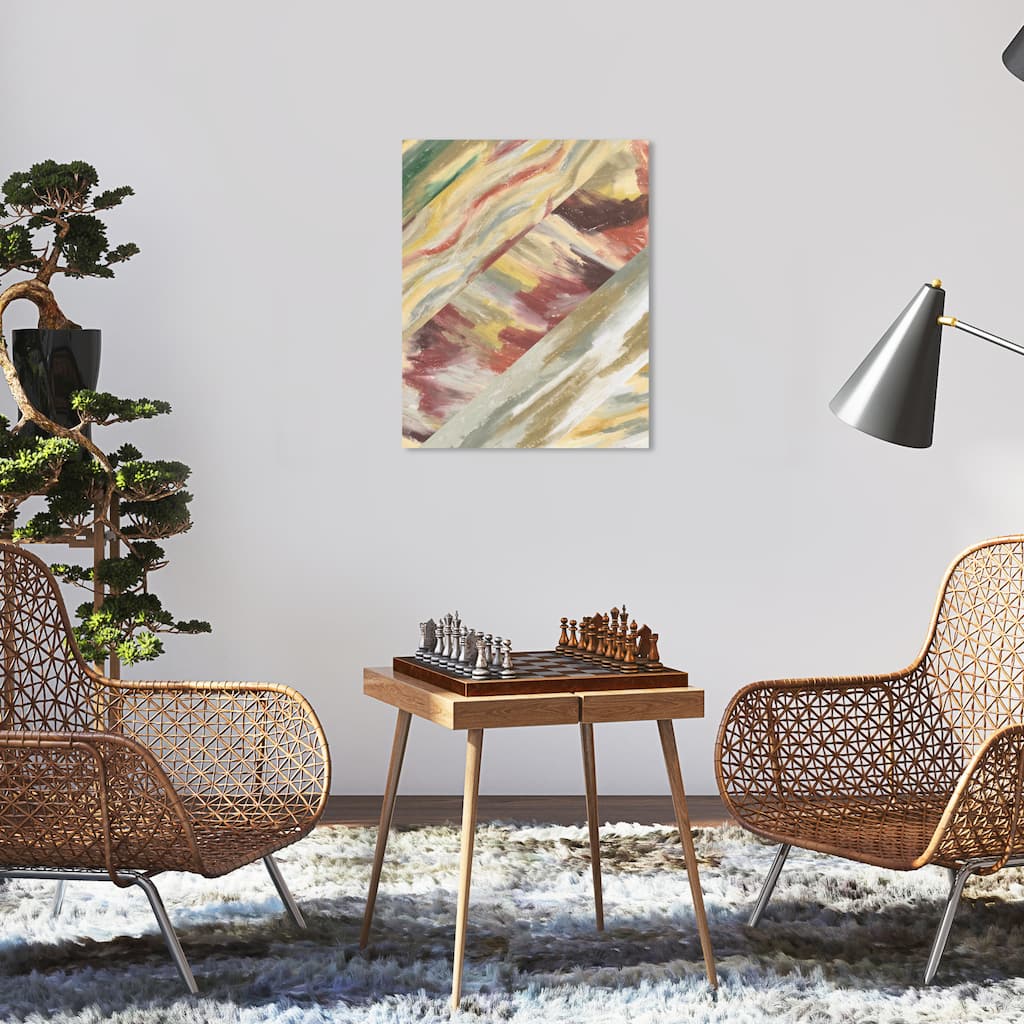 Wynwood Studio Canvas Abstract Stripes of River Currents Gray Modern & Contemporary Wall Art Canvas Print