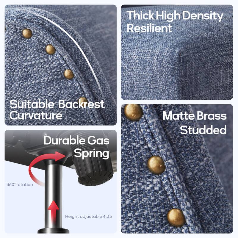 Huimo Home Office Desk Chair with Wheels, 360° Swivel