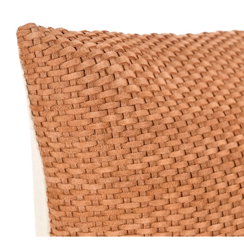 Villa by Classic Home Bassinet 18" Genuine Suede Leather Throw Pillow