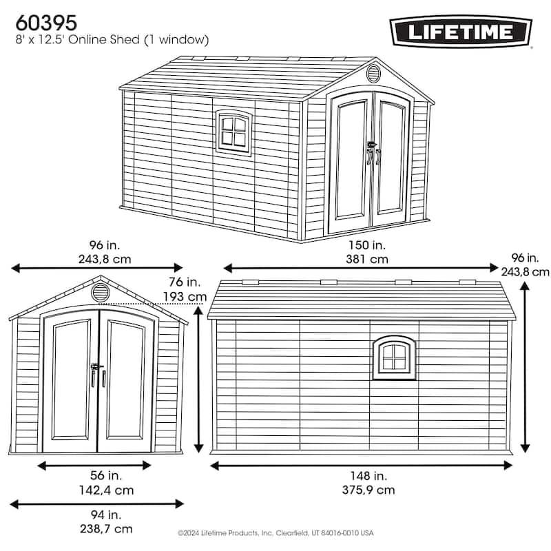 Lifetime 8 FT. x 12.5 FT. Outdoor Storage Shed