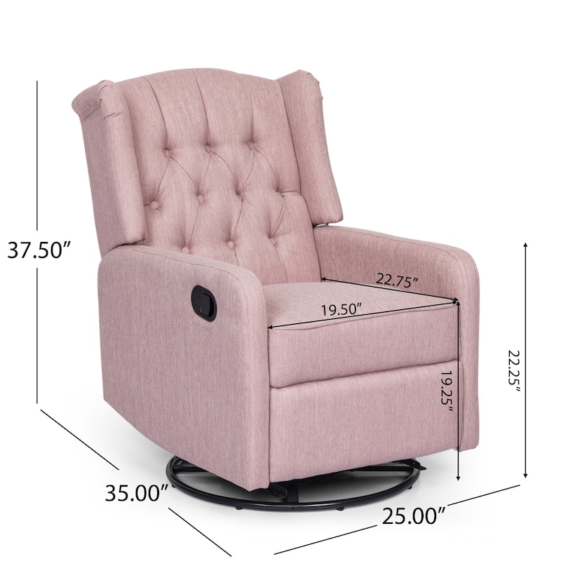 Mohaven Contemporary Tufted Wingback Swivel Recliner by Christopher Knight Home