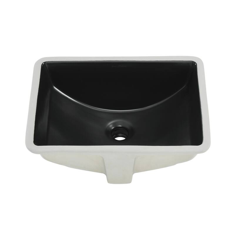 Nantes 18.5" Rectangle Undermount Bathroom Sink In Matte Black - 20" x 15" 9"