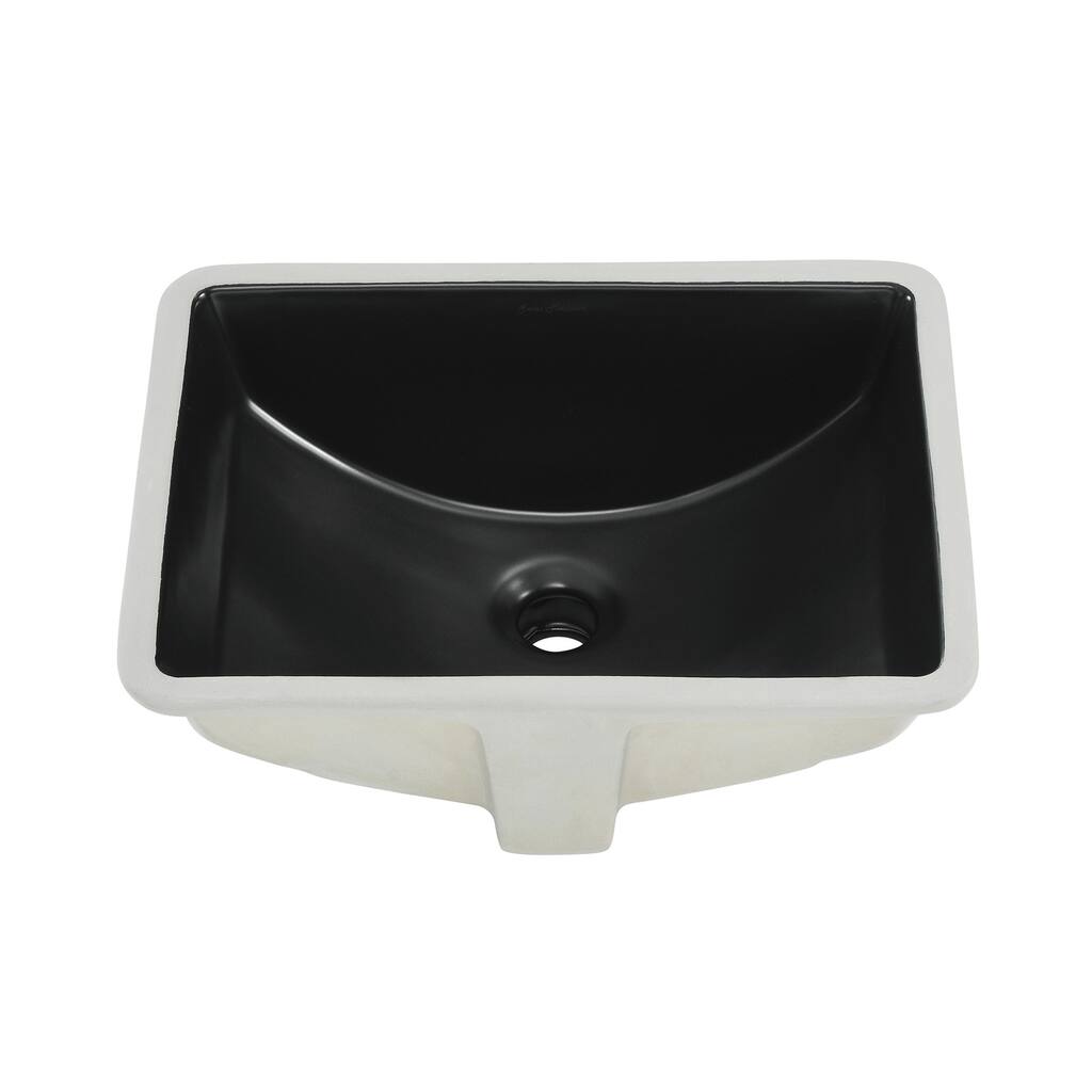Nantes 18.5" Rectangle Undermount Bathroom Sink In Matte Black - 20" x 15" 9"