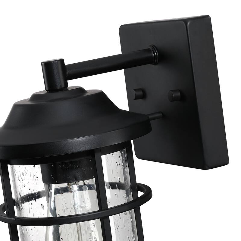 1 Light Matte Black Lantern Outdoor Wall Sconce - Matte Black