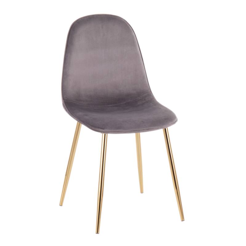 Silver Orchid Stone Gold Dining Chair - Set of 2 - Grey Velvet