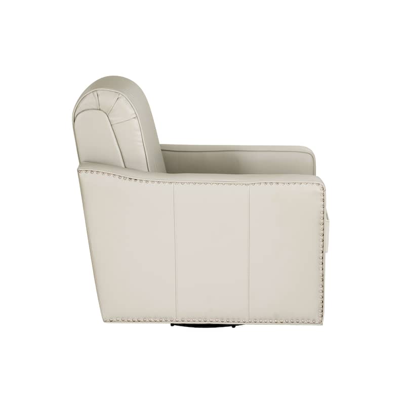 Linon Carlota Faux Leather 360 Swivel Accent Chair