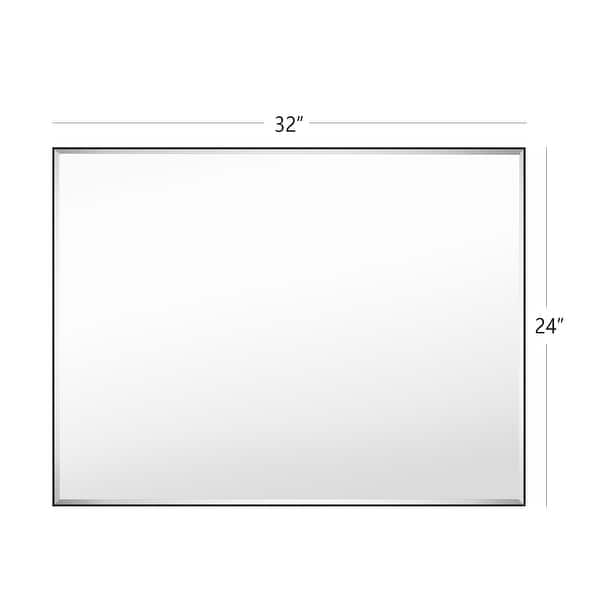 dimension image slide 11 of 14, Rectangle Metal Framed Beveled Edge Bathroom Vanity Mirror