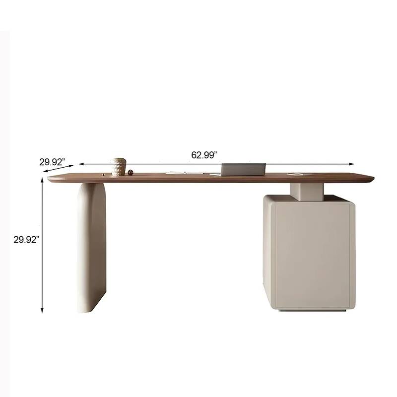 Walnut 3-Drawer Writing Desk With Storage For Office And Home Office