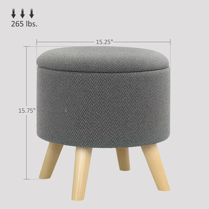 Multifunctional Storage Ottoman with Thick Foam Seat and Hidden Compartment for Living Room or Bedroom