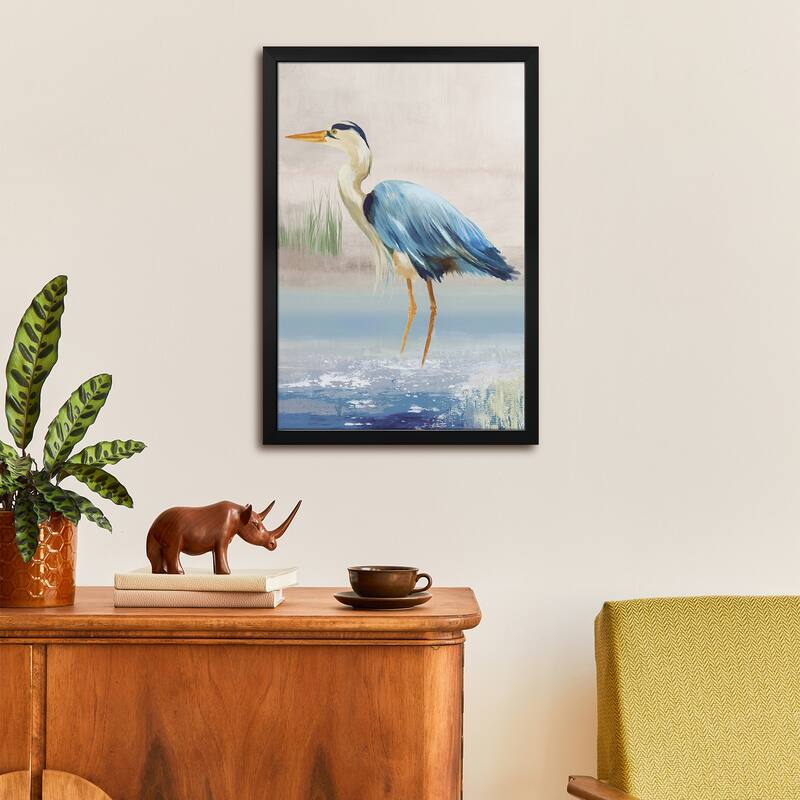 Heron On The Beach II Premium Framed Poster by Aimee Wilson
