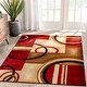 preview thumbnail 2 of 7, Well Woven Arcs Red/ Ivory Modern Circled Boxes Geometric Area Rug - 7'10 x 9'10