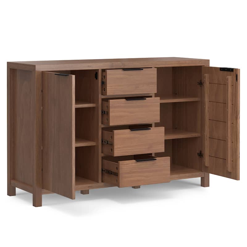 WYNDENHALL Fabian SOLID WOOD 54 inch Wide Contemporary Sideboard Buffet - 18" D x 54" W x 36" H