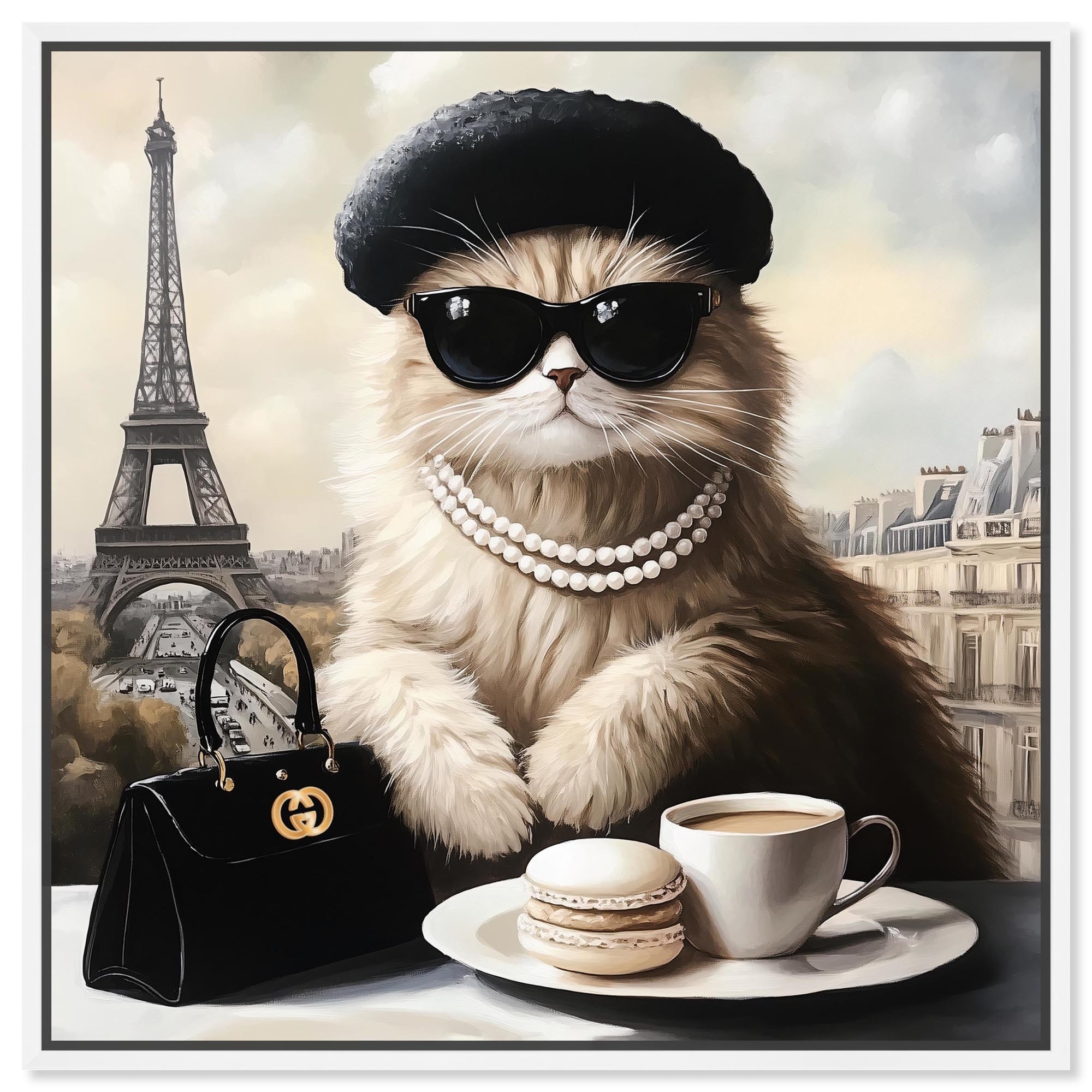 Cat in Paris Treats Canvas by Art Remedy