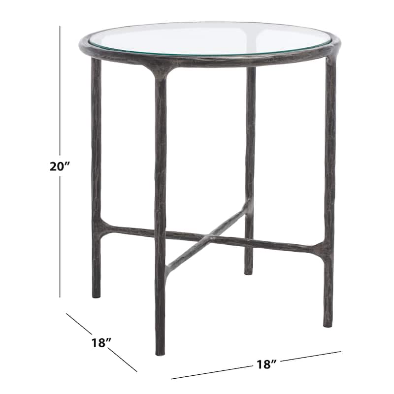 SAFAVIEH Couture Saliha Forged Metal Round End Table - 18" W x 18" L x 20" H - 18"W x 18"D x 20"H
