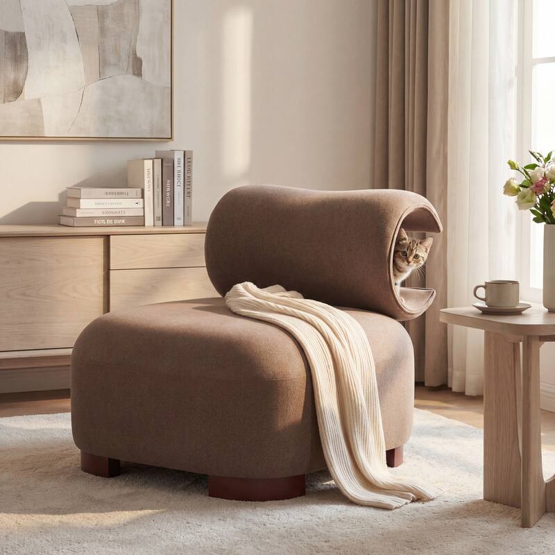 Christopher Knight Home - Nerida Modern Upholstered Accent Chair with Pet-Friendly Fabric - Brown