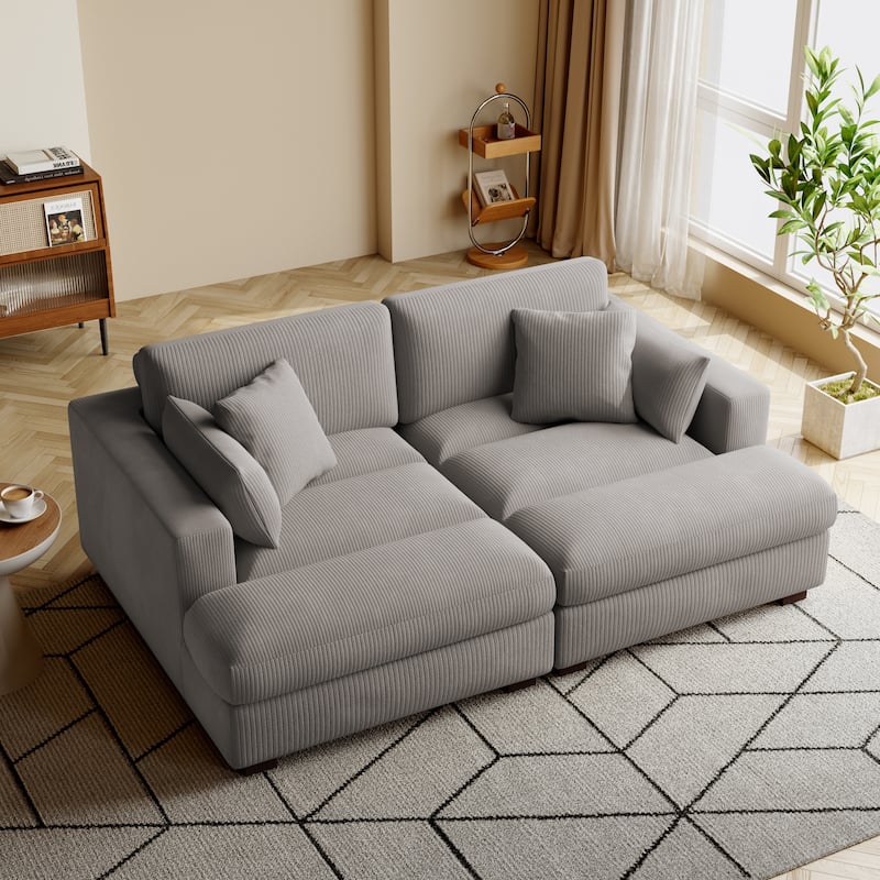 Navaeh Corduroy Modular Sectional Sofa Large Couch Sleeper Chaise