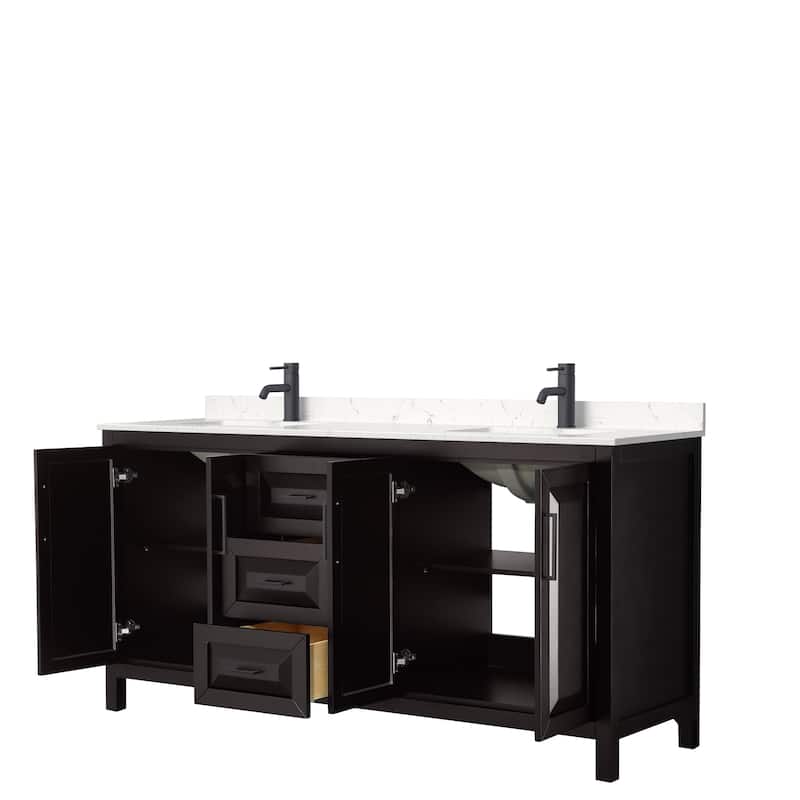 Daria 72 Inch Double Vanity, Cultured Marble Top