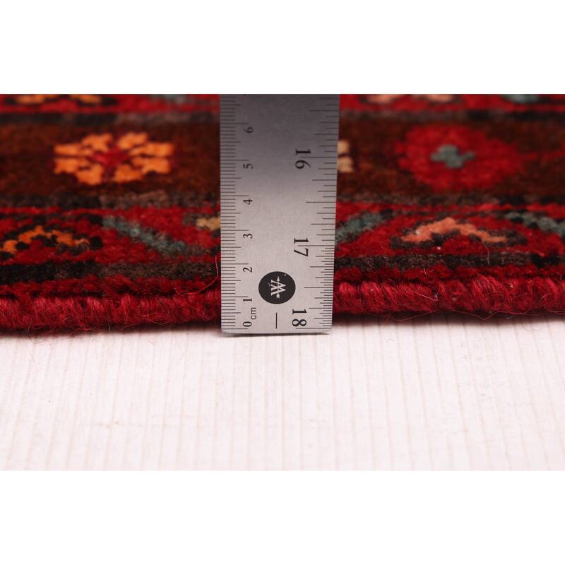 ECARPETGALLERY Hand-knotted Andelz Black, Red Wool Rug - 3'4 x 10'10