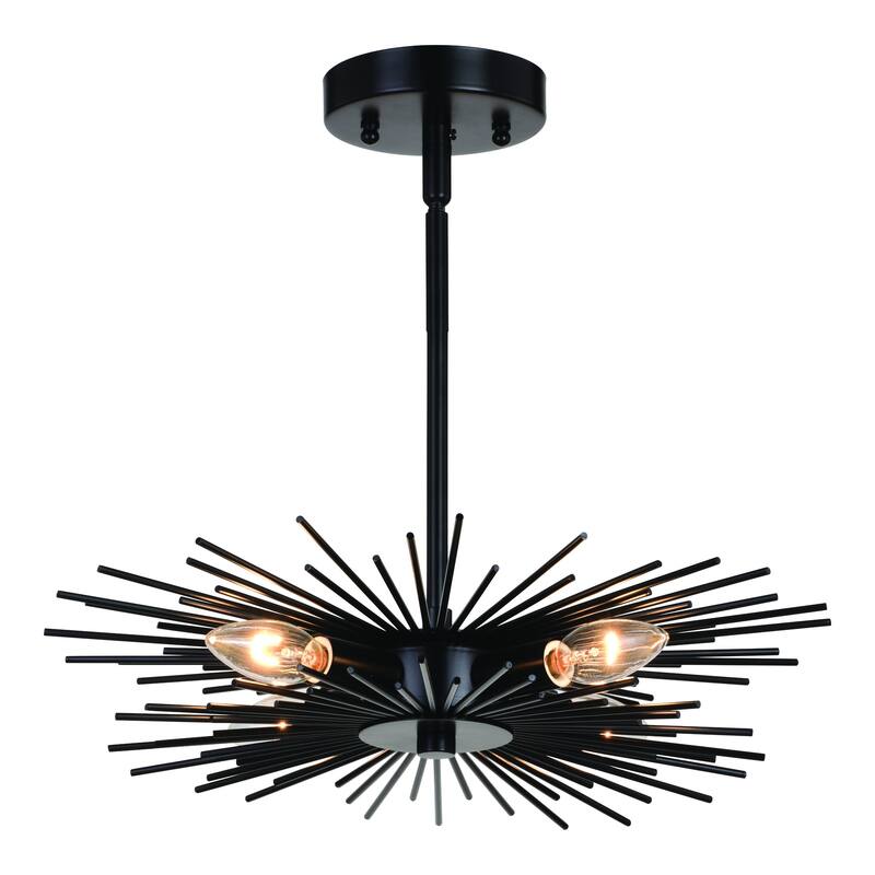 Nikko 16-in W Mid-Century Modern Semi Flush Mount Ceiling Light - 16-in W x 9.5-in H x 16-in D
