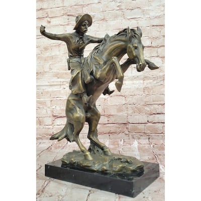 Hand Made Bronco Buster By Fredric Remington Bronze Sculpture Statue