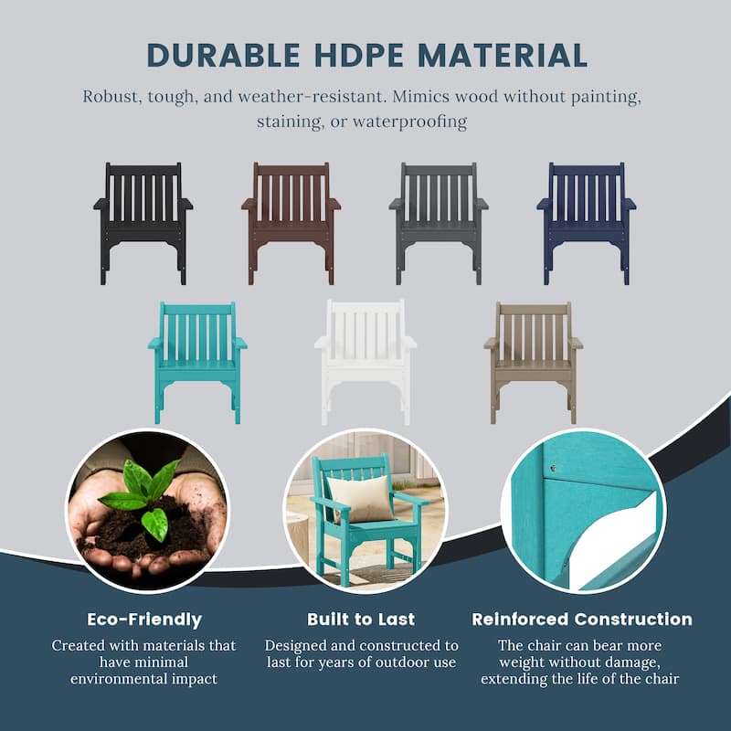 Laguna 6-Piece Outdoor Patio Rectangle Table Garden Arm Chair Dining Set With Bench