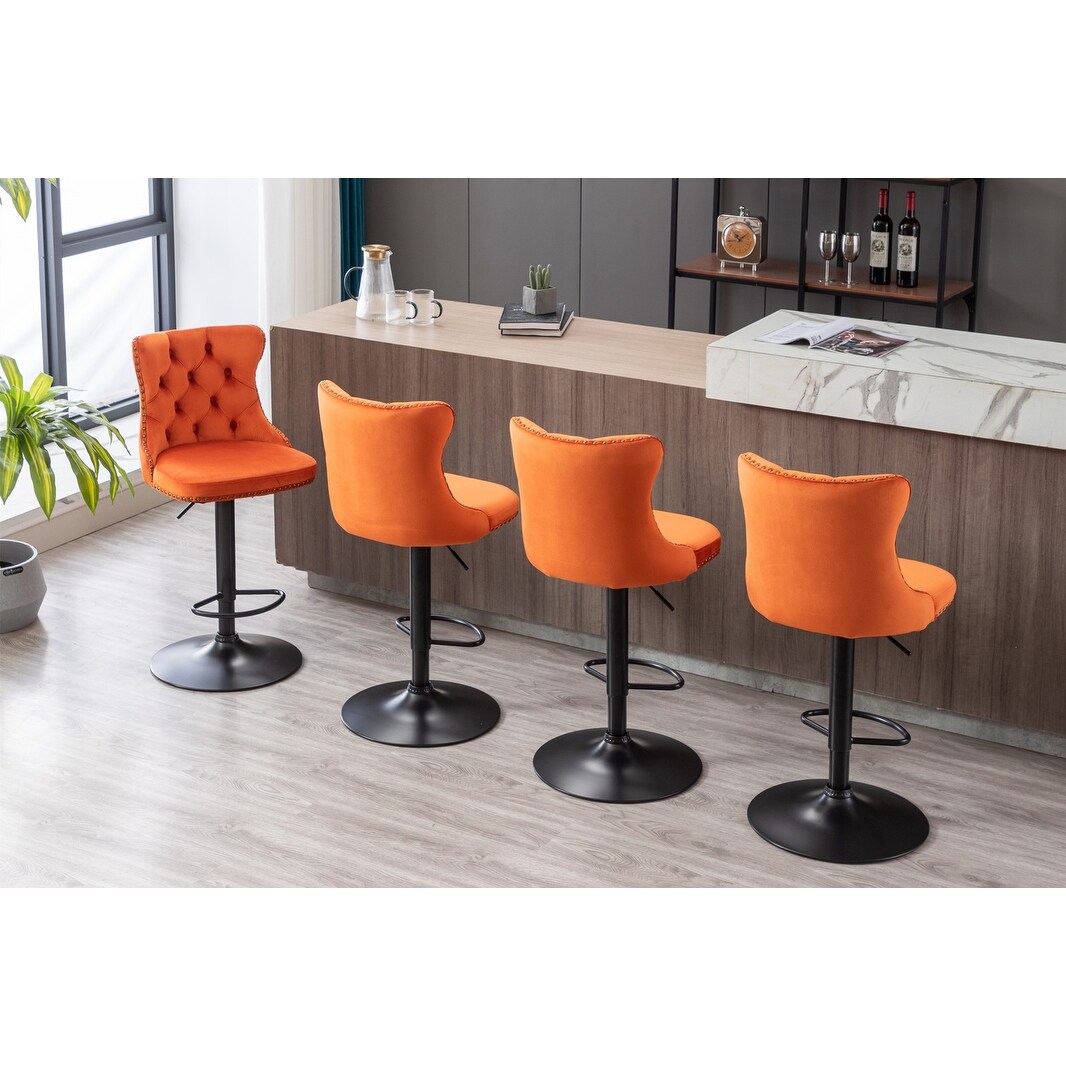 Burnt orange swivel bar discount stools