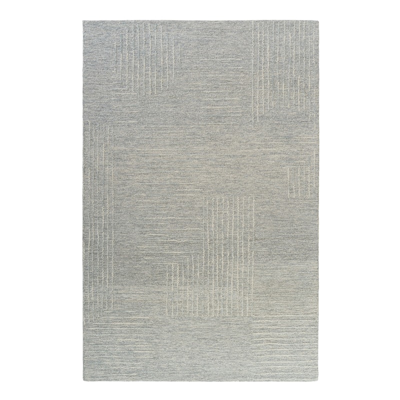 Sevita Contemporary Geometric Hand-Tufted Area Rug - 7'9" x 9'9" - Light Gray/ Ivory