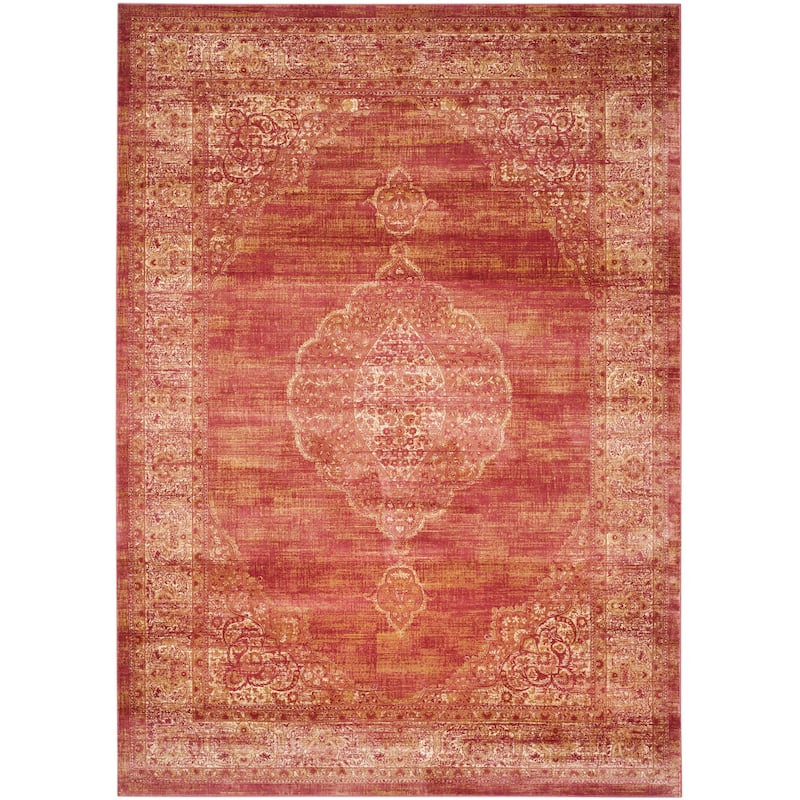 SAFAVIEH Vintage Battistina Oriental Distressed Viscose Rug - 9' x 12' - Rust - Rectangle