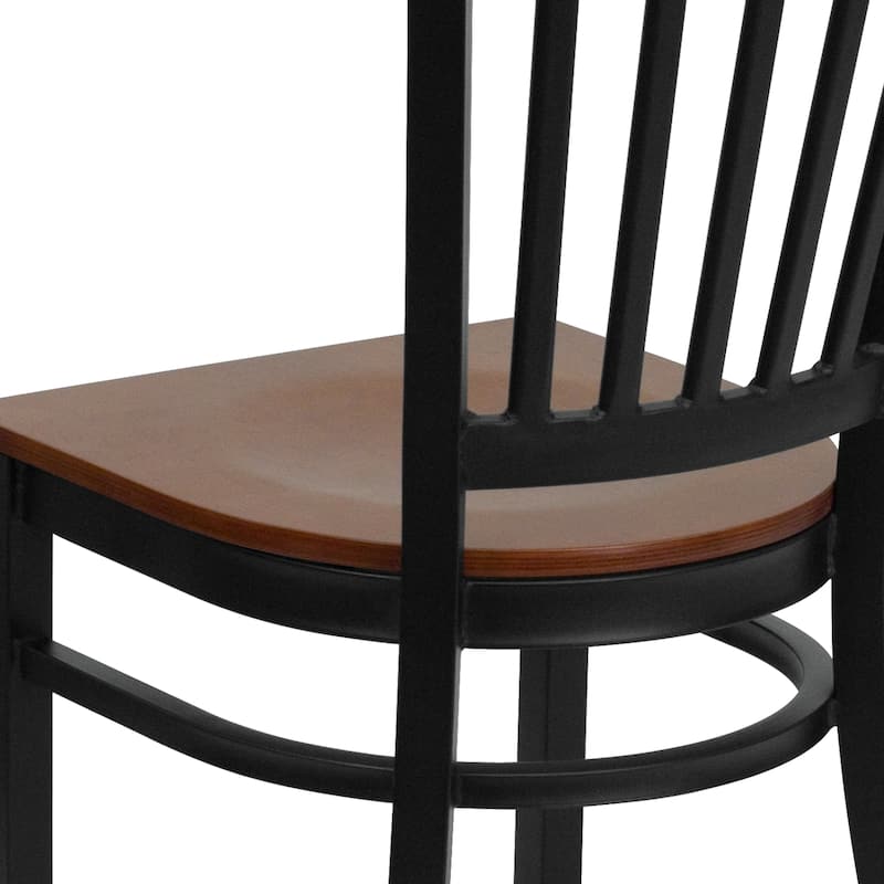 Vertical Back Metal Restaurant Chair - 17"W x 20.25"D x 34.25"H