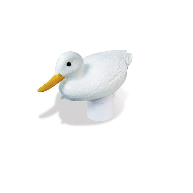 16" White Duck Floating Swimming Pool Chlorine Dispenser