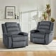 preview thumbnail 52 of 101, Overstuffed Cotton Corduroy Manual Pushback Recliner with Wide Armrest