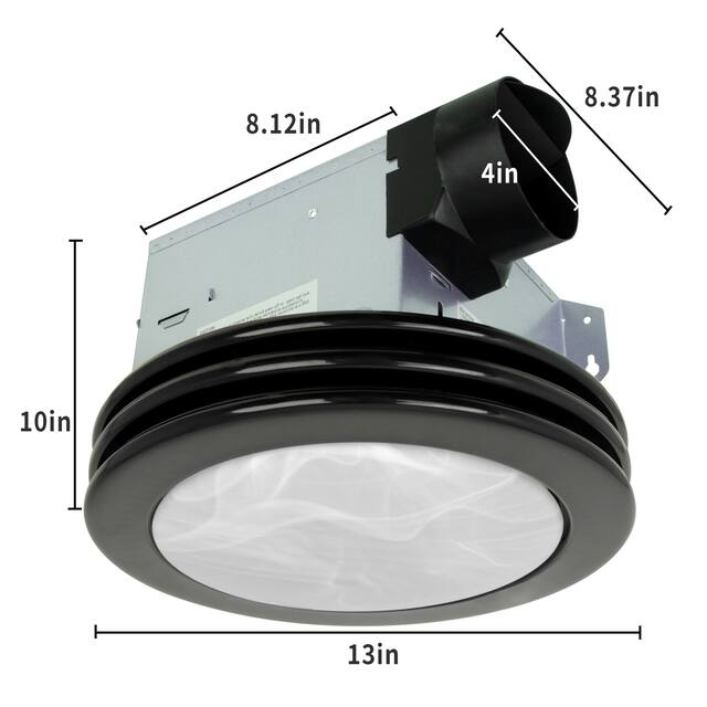 Ultra Quiet Bathroom Exhaust Fan with LED Light 80CFM 2.0 Sones Round Bathroom Ventilation Fan