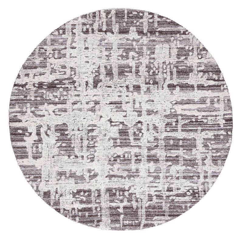 SAFAVIEH Handmade Soho Krystin Modern Abstract Rug - 6' Round - Brown/Ivory