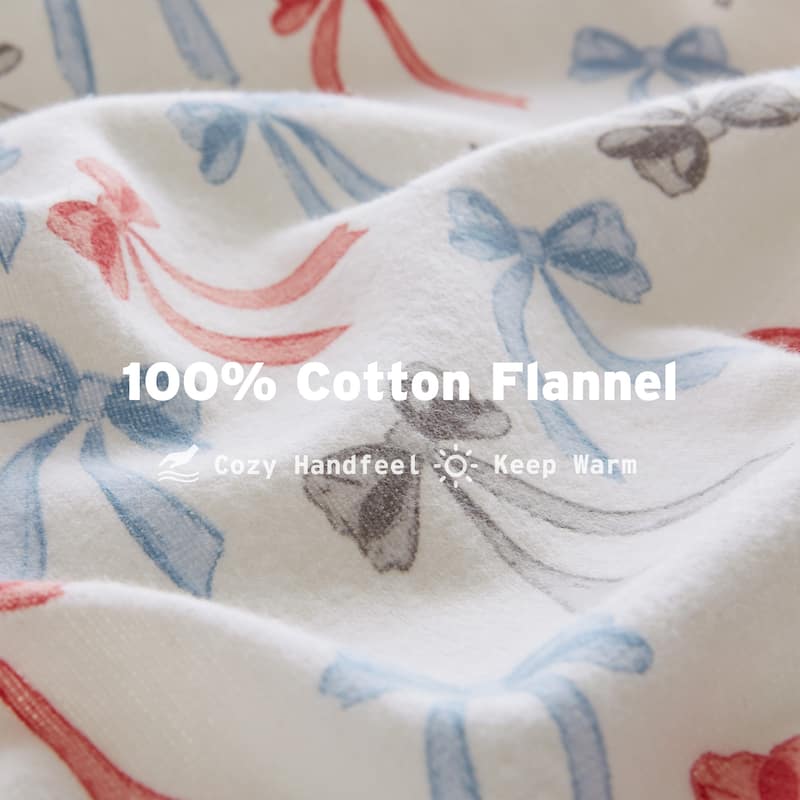 Intelligent Design Cozy Soft Cotton Flannel Printed Sheet Set