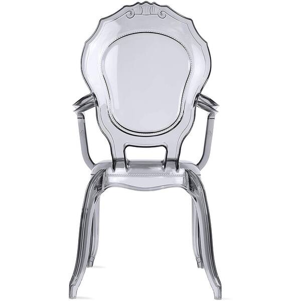 Shop Black Friday Deals On 2xhome Set Of 2 Clear Plastic Dining Chairs With Arms Armchair Living Room Designer Desk Office Task Molded Patio Garden Work On Sale Overstock 18519929