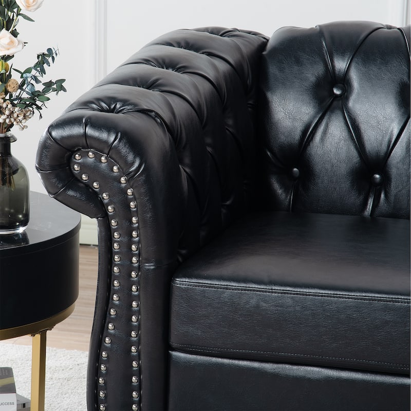 PU Leather 1-Seater Sofa with Pocket Springs
