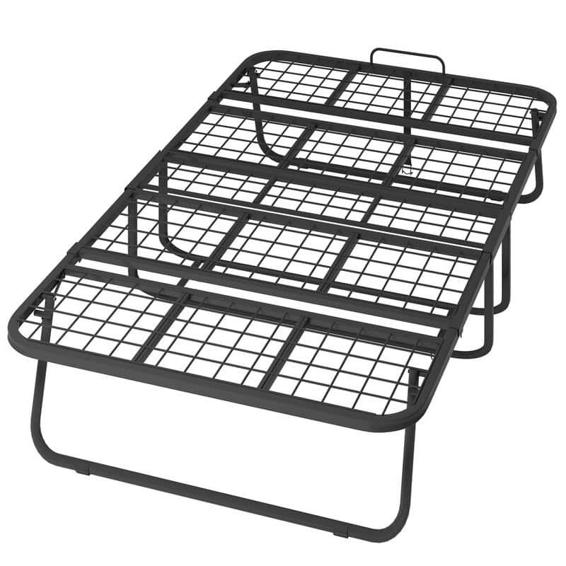 Mixoy Space Saving Foldable Bed with Mattress,Portable Bed with Lockable Wheels