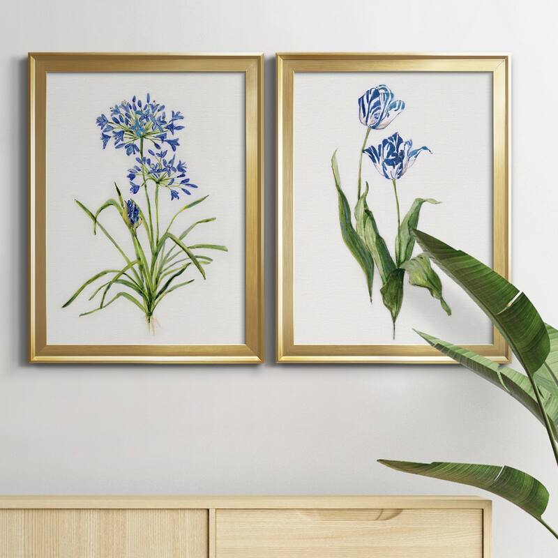 Blue Lively Botanical I Premium Framed Print - Ready to Hang - Multi-Color