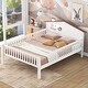 preview thumbnail 11 of 21, Full Size Wood Platform Bed with House-Shaped Headboard, LED Light & Built-In Storage, White, for Kids & Teens