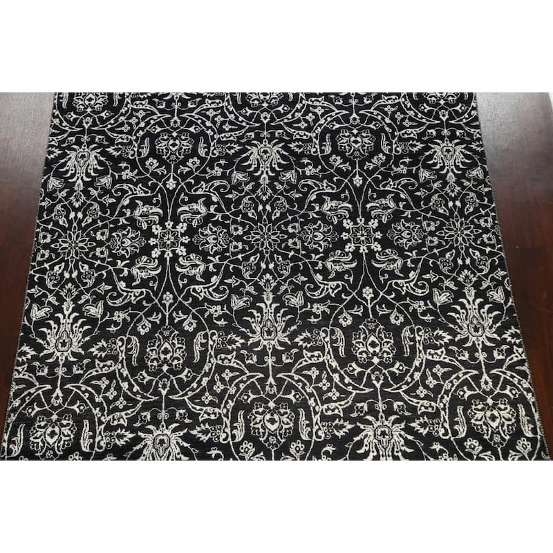Wool/ Silk Vegetable Dye Floral Versace Oriental Area Rug Hand-knotted - 7'11" x 10'4"