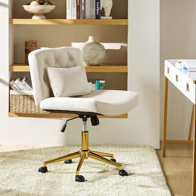 Ollie Modern Flannel Swivel Tilting Office Chair with Pillow by HULALA HOME
