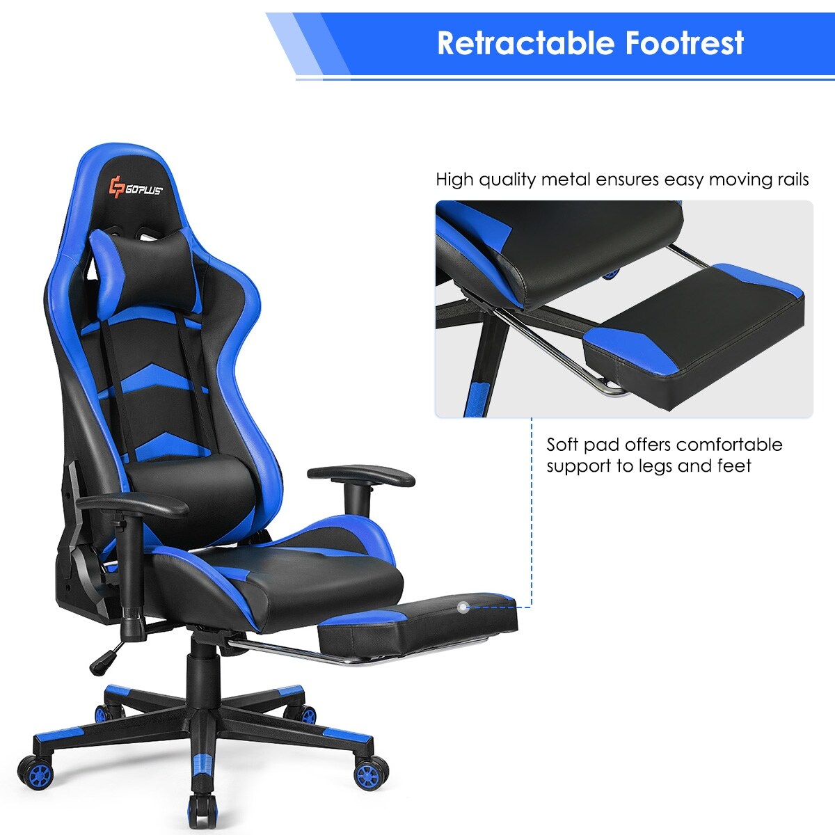 Ergonomic High Back Pu Leather Computer Office Chair Swivel Game Chair W Cup Holder And Side Pouch Racing Style Gaming Recliner W Adjustable Backrest And Footrest Goplus Massage Gaming Chair