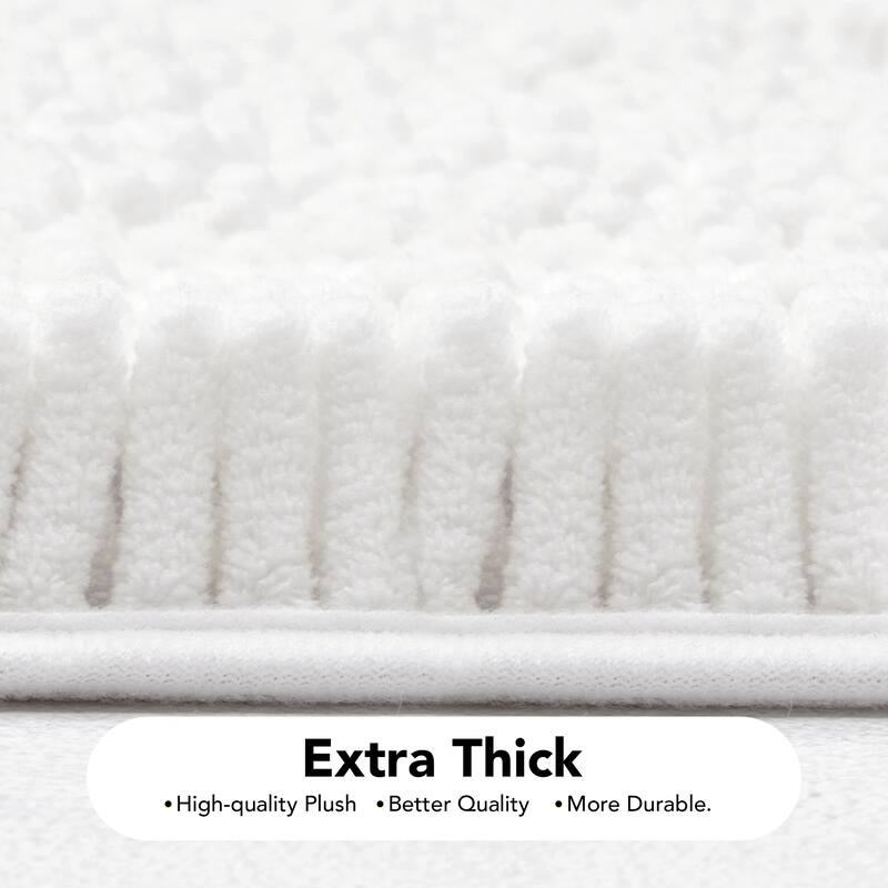 Deconovo Non Slip Chenille Striped Bath Mat Soft Durable