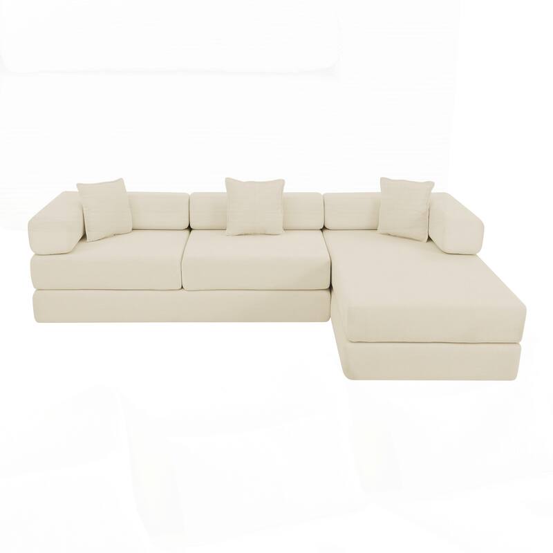 Modular Sectional Sofa with L-Shape Chaise, Boneless Cloud Couch with Deep Seat